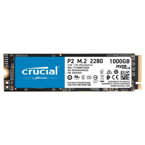 Crucial P2 M.2 1000 GB PCI Express 3.0 NVMe Crucial P2 M.2 1000 GB PCI Express 3.0 NVMe