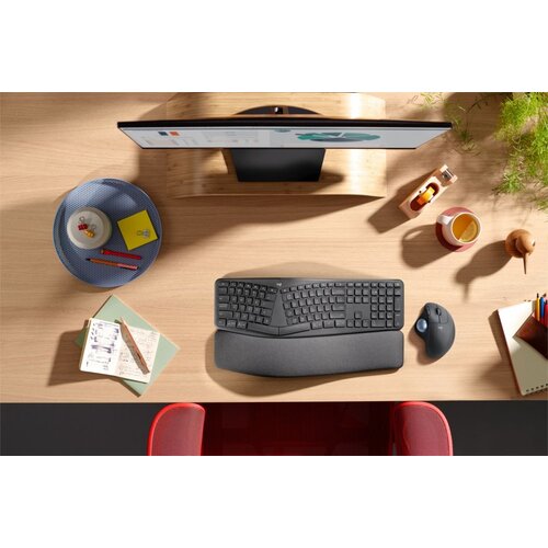 Logitech M575 Ergo Trackball for Business | Ergonomische Draadloze Muis | Rechtshandig | RF + Bluetooth | 2000 DPI | Grafiet