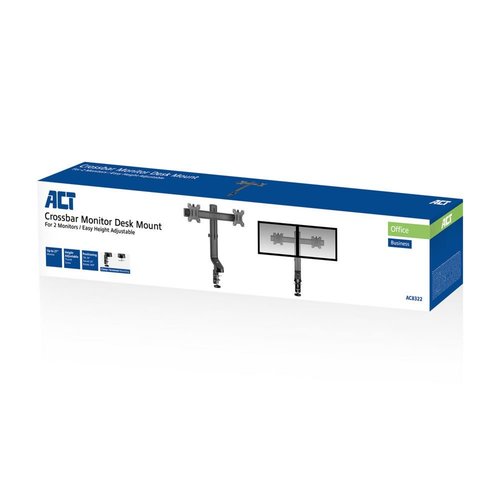 ACT AC8322 flat panel bureau steun 68,6 cm (27") Klem/doorvoer Zwart