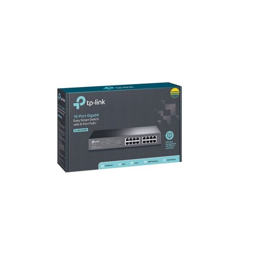 TP-Link TP-LINK TL-SG1016PE Managed Gigabit Ethernet (10/100/1000) Power over Ethernet (PoE) Zwart