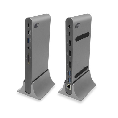 ACT AC7047 notebook dock & poortreplicator Bedraad USB 3.2 Gen 1 (3.1 Gen 1) Type-C Grijs ACT AC7047 notebook dock & poortreplicator Bedraad USB 3.2 Gen 1 (3.1 Gen 1) Type-C Grijs