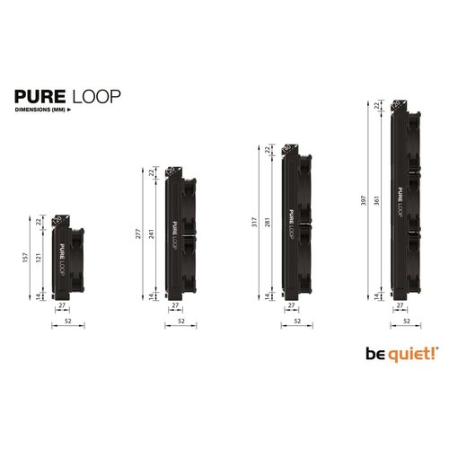 be quiet! PURE LOOP 240mm Processor Alles-in-één vloeistofkoeler 12 cm Zwart 1 stuk(s)