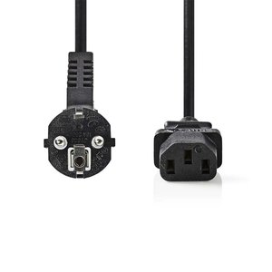 Nedis CEGP10000BK20 | 2 m Stroomkabel | Type F (CEE 7/7) Haaks naar IEC-320-C13 | Zwart | 10A | PVC