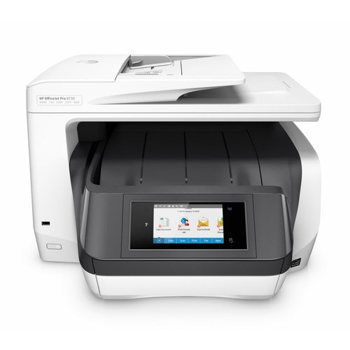 Hewlett Packard HP OfficeJet Pro 8730 All-in-One printer, Printen, kopiëren, scannen, faxen, Invoer voor 50 vel; Printen via USB-poort aan voorzijde; Scans naar e-mai Hewlett Packard HP OfficeJet Pro 8730 All-in-One printer, Printen, kopiëren, scannen, faxen, Invoer voor 50 vel; Printen via USB-poort aan voorzijde; Scans naar e-mai