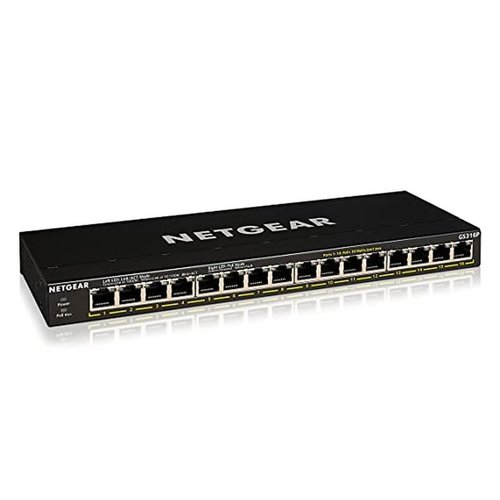 Netgear NETGEAR GS316P Unmanaged Gigabit Ethernet (10/100/1000) Power over Ethernet (PoE) Zwart