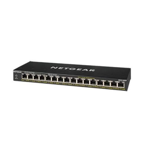 Netgear NETGEAR GS316PP Unmanaged Gigabit Ethernet (10/100/1000) Power over Ethernet (PoE) Zwart