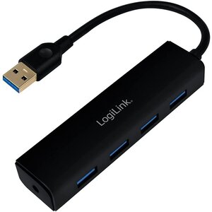 Logilink LogiLink UA0295 interface hub USB 3.2 Gen 1 (3.1 Gen 1) Type-A 5000 Mbit/s Zwart