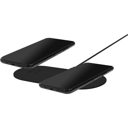 Mobiparts Dual Fast Wireless Charging Pad | Draadloze Oplader 10W Qi | Zwart