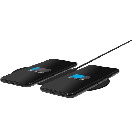 Mobiparts Dual Fast Wireless Charging Pad | Draadloze Oplader 10W Qi | Zwart