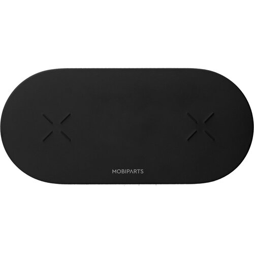 Mobiparts Dual Fast Wireless Charging Pad | Draadloze Oplader 10W Qi | Zwart