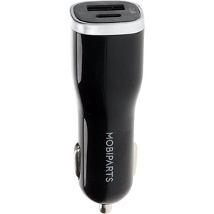 Mobiparts Car Charger | Dual USB-A & USB-C Autolader 12W | Zwart