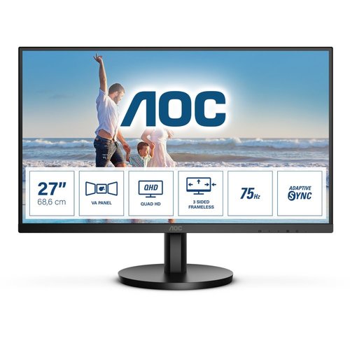 AOC Q27B3MA LED display 68,6 cm (27") 2560 x 1440 Pixels Quad HD Zwart AOC Q27B3MA LED display 68,6 cm (27") 2560 x 1440 Pixels Quad HD Zwart
