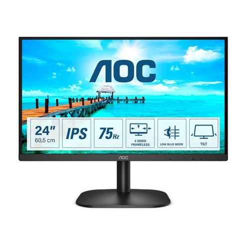 AOC MON B2 LED 23.8inch Full-HD IPS Zwart AOC MON B2 LED 23.8inch Full-HD IPS Zwart