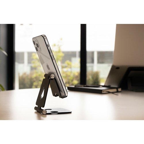 Mobiparts Phone Stand Holder Metal maat M - Zwart