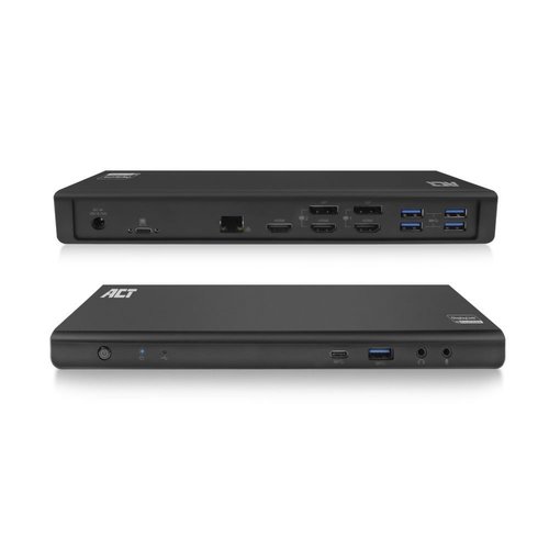 ACT AC7048 notebook dock & poortreplicator Bedraad USB 3.2 Gen 1 (3.1 Gen 1) Type-C Zwart ACT AC7048 notebook dock & poortreplicator Bedraad USB 3.2 Gen 1 (3.1 Gen 1) Type-C Zwart