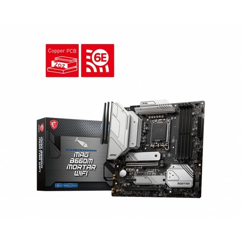 MSI MAG B660M MORTAR WIFI moederbord Intel B660 LGA 1700 micro ATX MSI MAG B660M MORTAR WIFI moederbord Intel B660 LGA 1700 micro ATX