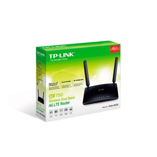 TP-Link Archer MR200 | 4G LTE Router | WiFi 5 (AC750) | Ethernet Dual-band (2.4 GHz / 5 GHz) | 733 Mbit/s