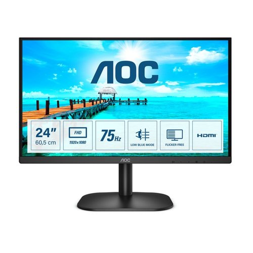 AOC B2 24B2XHM2 computer monitor 60,5 cm (23.8") 1920 x 1080 Pixels Full HD LCD Zwart AOC B2 24B2XHM2 computer monitor 60,5 cm (23.8") 1920 x 1080 Pixels Full HD LCD Zwart