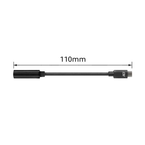 ACT AC7380 audio kabel tussenstuk 0,11 m 3.5mm USB Type-C Zwart