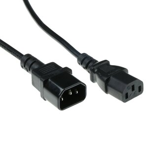 ACT 230V Aansluitkabel | C13 naar C14 | 1,8 m | Zwart | Stroomsnoer voor Apparatuur & UPS