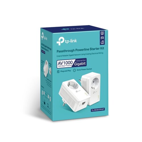 TP-Link AV1000 | Powerline Adapter Set | 1000 Mbps | Gigabit Ethernet | Starter Kit