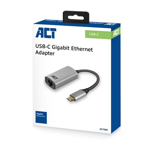 ACT AC7080 USB-C naar gigabit ethernet adapter