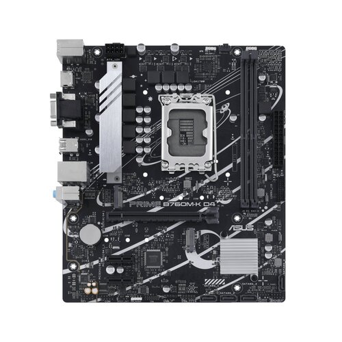 Asus ASUS PRIME B760M-K D4 | Socket LGA 1700 | Intel B760 | 2xDDR4 | Micro-ATX | Moederbord Asus ASUS PRIME B760M-K D4 | Socket LGA 1700 | Intel B760 | 2xDDR4 | Micro-ATX | Moederbord