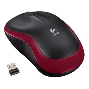 Logitech M185 | Draadloze Muis | Links- en Rechtshandig | RF | 1000 DPI | Zwart/Rood Logitech M185 | Draadloze Muis | Links- en Rechtshandig | RF | 1000 DPI | Zwart/Rood