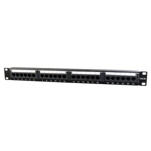 Gembird Patchpanel | 24-poorts Cat5e | Inclusief kabelorganizer | 19" Rackmount | Zwart