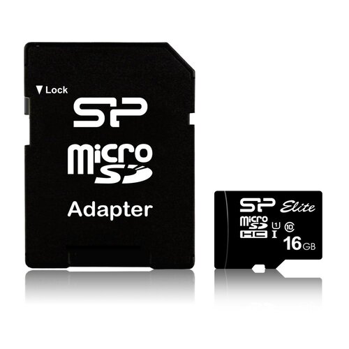 Silicon Power Elite | MicroSDHC | 16GB | Class 10 | UHS-I U1 | Tot 85MB/s | Inclusief SD-adapter | Zwart Silicon Power Elite | MicroSDHC | 16GB | Class 10 | UHS-I U1 | Tot 85MB/s | Inclusief SD-adapter | Zwart