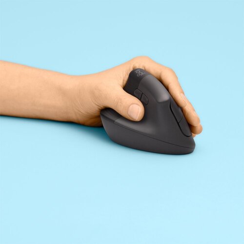Logitech Lift | Ergonomische Draadloze Muis | Linkshandig | RF + Bluetooth | 4000 DPI | Grafiet Logitech Lift | Ergonomische Draadloze Muis | Linkshandig | RF + Bluetooth | 4000 DPI | Grafiet