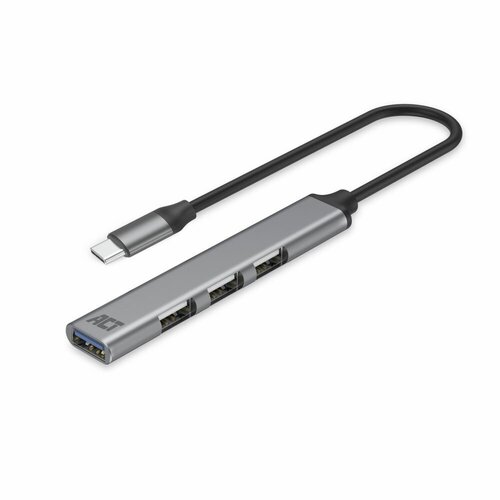 ACT AC6425 interface hub USB 3.2 Gen 1 (3.1 Gen 1) Type-C 5000 Mbit/s Grijs ACT AC6425 interface hub USB 3.2 Gen 1 (3.1 Gen 1) Type-C 5000 Mbit/s Grijs