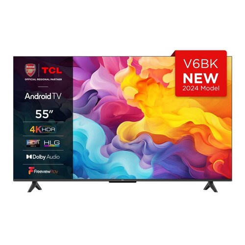 TCL 55V6B 55" | Ultra HD 4K LED Smart TV | Google TV + Wifi | HDR10 voor Levendige Beelden | Slank Design | 50Hz TCL 55V6B 55" | Ultra HD 4K LED Smart TV | Google TV + Wifi | HDR10 voor Levendige Beelden | Slank Design | 50Hz