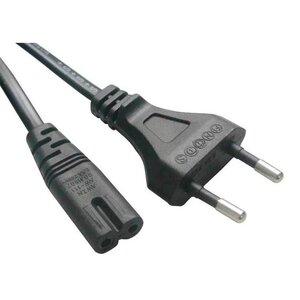 OEM AC Voedingskabel | 2-Pin EU | 1x Euro Stekker | 1 Meter