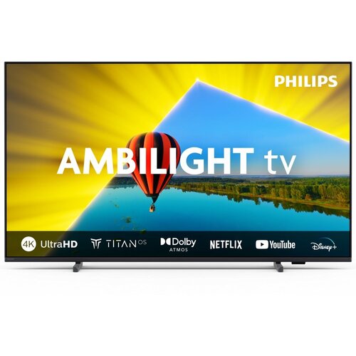 Philips 43PUS8079/12 TV | 43'' UltraHD 4K | Wifi | Ambilight SmartTV | Titan OS | HDR10 | 60Hz | Zwart Philips 43PUS8079/12 TV | 43'' UltraHD 4K | Wifi | Ambilight SmartTV | Titan OS | HDR10 | 60Hz | Zwart