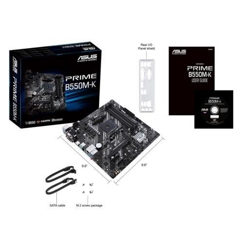 Asus ASUS PRIME B550M-K | Socket AM4 | AMD B550 | 4xDDR4 | Micro-ATX | Moederbord Asus ASUS PRIME B550M-K | Socket AM4 | AMD B550 | 4xDDR4 | Micro-ATX | Moederbord