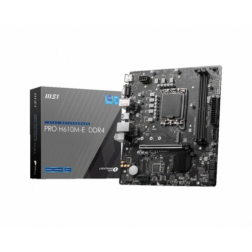 MSI PRO H610M-E | Socket LGA 1700 | Intel H610 | 2xDDR4 | Micro-ATX | Moederbord MSI PRO H610M-E | Socket LGA 1700 | Intel H610 | 2xDDR4 | Micro-ATX | Moederbord
