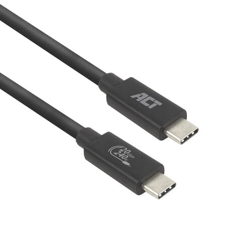 ACT USB4 20Gbps 240W USB Type-C kabel, USB-IF gecertificeerd ACT USB4 20Gbps 240W USB Type-C kabel, USB-IF gecertificeerd