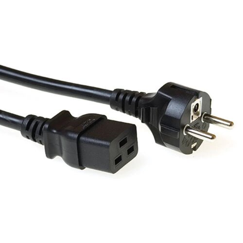 ACT Netsnoer CEE 7/7 male (recht) - C19 zwart 1 m ACT Netsnoer CEE 7/7 male (recht) - C19 zwart 1 m