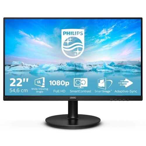 Philips V-Line 221V8A/00 21.5" | 1920x1080 VA | 75Hz | Ingebouwde Luidsprekers | VESA-Compatibel | Monitor