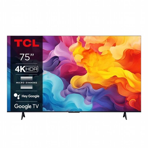 TCL 75V6B 75" | 4K Ultra HD LED Smart TV | Google TV + Wifi | HDR10 voor Natuurlijke Beelden | Modern Design | 60Hz TCL 75V6B 75" | 4K Ultra HD LED Smart TV | Google TV + Wifi | HDR10 voor Natuurlijke Beelden | Modern Design | 60Hz