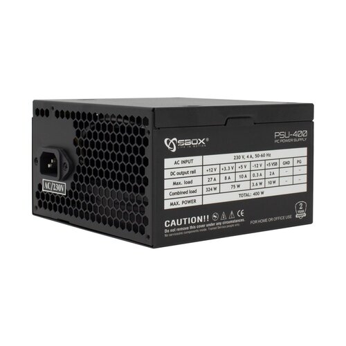 White Shark SBOX PSU-400/R Black Metal | 400 Watt ATX PSU | Power Supply | Voeding White Shark SBOX PSU-400/R Black Metal | 400 Watt ATX PSU | Power Supply | Voeding