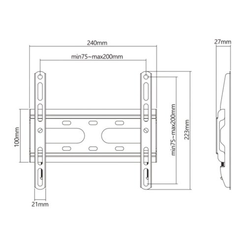 SBOX PLB-2522F-2 | TV-beugel | 23-43" | Max 45kg | VESA 200x200