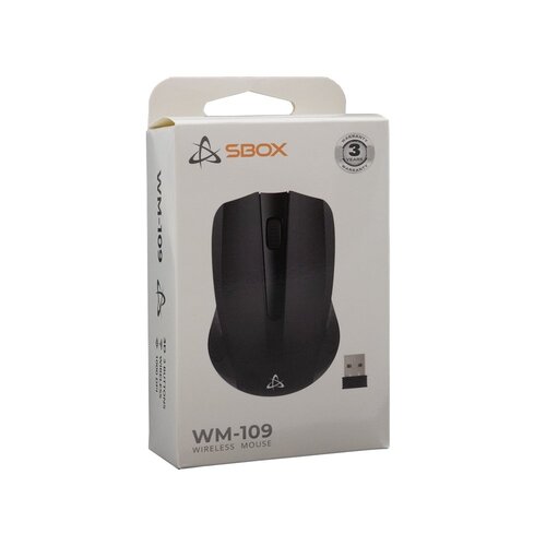 SBOX WM-109 Black | Draadloze Muis | Links- en Rechtshandig | RF | 1000 DPI | Zwart
