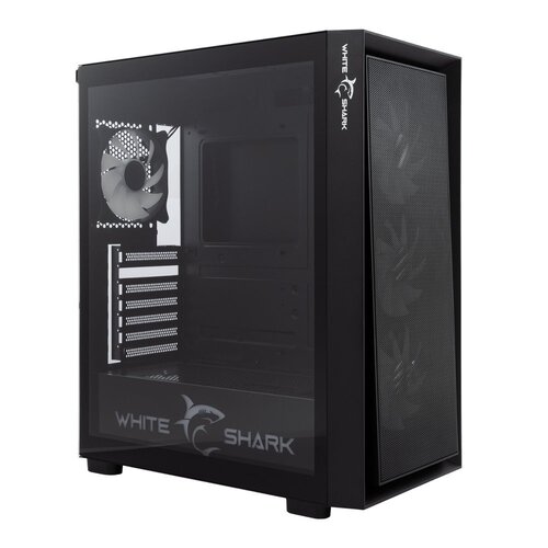 White Shark WARHEAD | Midi Tower Case | Inclusief 4 RGB Fans | Zwart