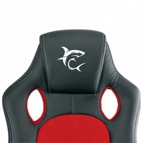 White Shark KING'S THRONE | Universele Gamestoel | Gestoffeerde Gevoerde Zitting | Zwart/Rood