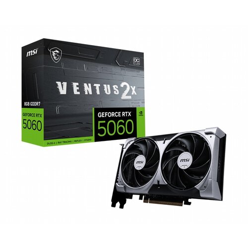 MSI GeForce RTX 5060 Ventus 2X OC | 8GB GDDR7 | DLSS 4 | Videokaart | Nvidia GPU MSI GeForce RTX 5060 Ventus 2X OC | 8GB GDDR7 | DLSS 4 | Videokaart | Nvidia GPU