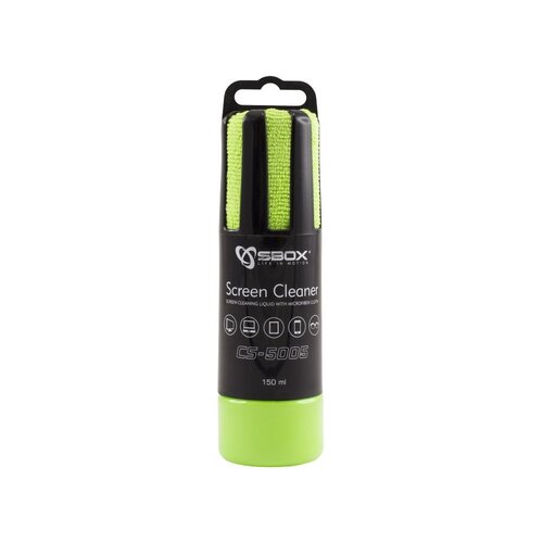 SBOX Schermreiniger CS-5005 | 150 ml | Met Microvezeldoekje | Groen SBOX Schermreiniger CS-5005 | 150 ml | Met Microvezeldoekje | Groen