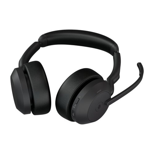Jabra Evolve2 55 MS Stereo | Bluetooth & USB-A Headset | Met Oplaadhouder | Zwart | Voor Kantoor & Callcenter