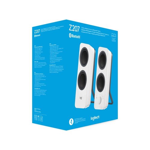 Logitech Z207 | 2.0 Luidsprekerset | Bluetooth en 3,5mm | Zwart/Wit